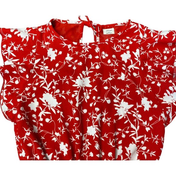 Wilfred XS romper Aritzia Fleurette Goji Berry White jumpsuit open back pockets - Picture 3 of 7